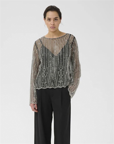 Gestuz - GZSibba Bluse - Black/Silver